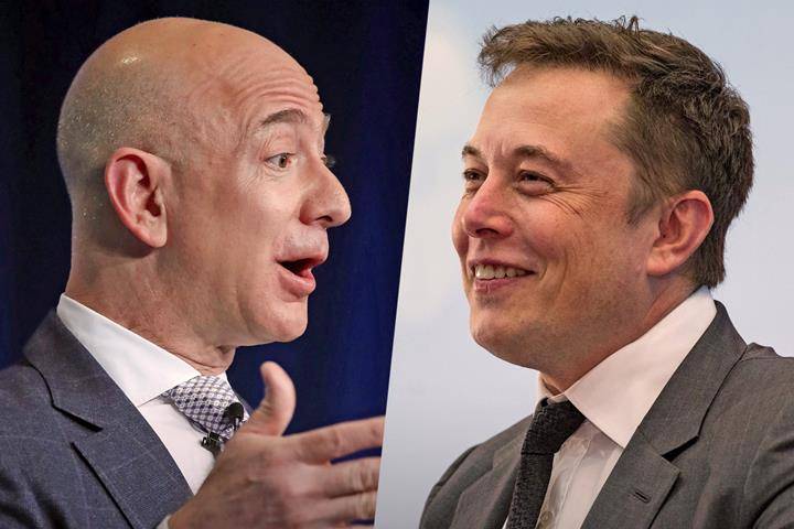 جف بزوس (Jeff Bezos) و ایلان ماسک (Elon Musk) 